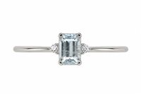 Anello Promesse Donna in Oro bianco Acquamarina 0.50 Ct AOT641BT - AOT641BT